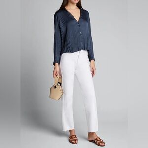 Vince Crushed V Neck Blouse